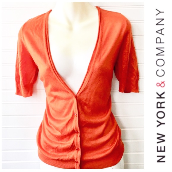 New York & Company Sweaters - 🧡 New York & Company Orange Cardigan Size S
